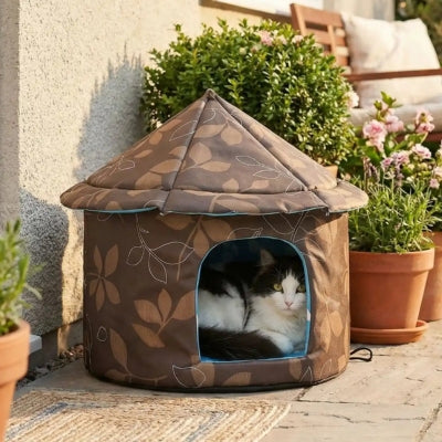 niche chat extérieure rondiz variante feuillage