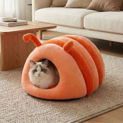 niche chat intérieur nizali orange avec chat