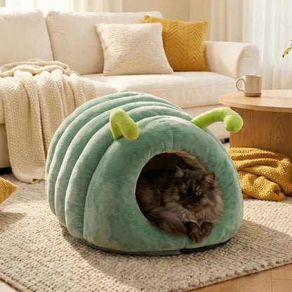 niche chat intérieur nizali verte avec chat noir