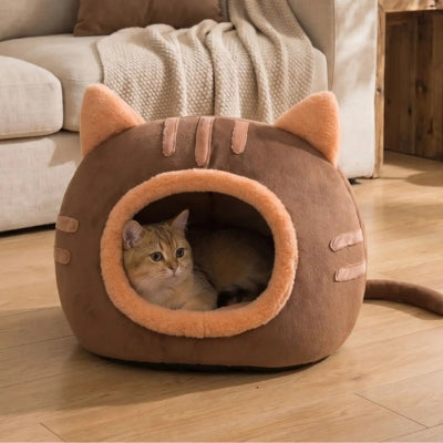 niche chat interieur paliso marron avec chat