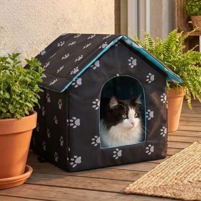 niche exterieur chat vanicel sur la terrasse
