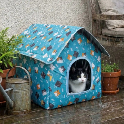 niche exterieur pour chat panako bleu