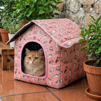 niche exterieur pour chat panako rose avec chat