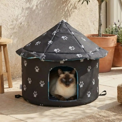 niche pour chat extérieur hiver uriza sous veranda