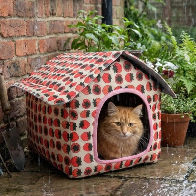 niche pour chat extérieur nanuli sous la pluie