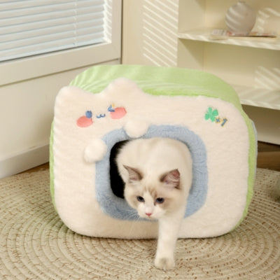 niche pour chat neppy variante vert chat qui sort