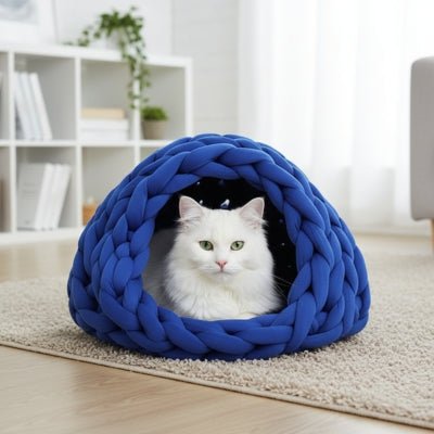 niche pour chat percou variante bleu