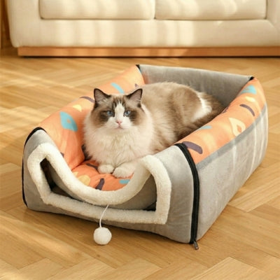 niche pour chats shamid orange version panier
