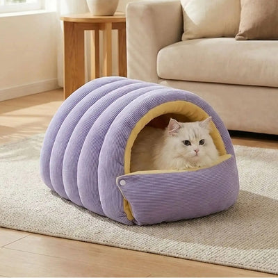 niches chat balodi violet avec chat