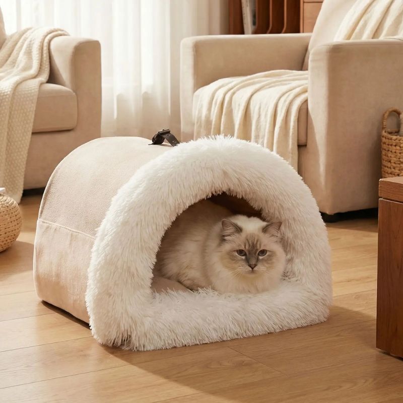 niches pour chats hipod beige chat dedans