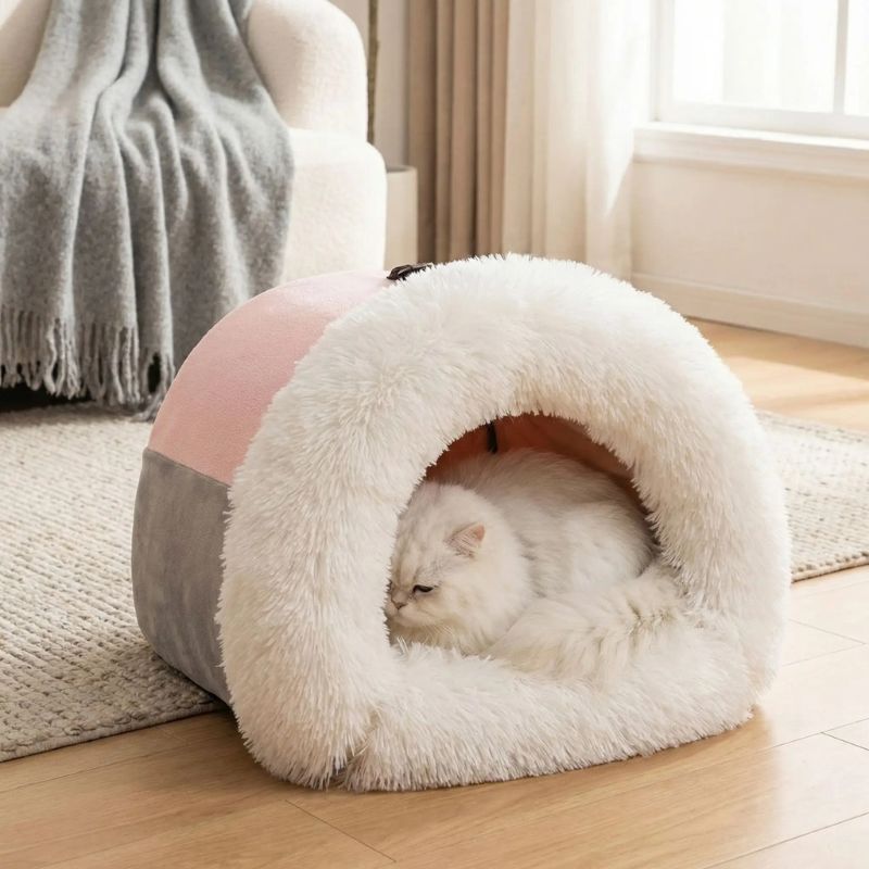 niches pour chats hipod rose avec chat