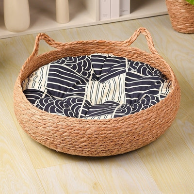 panier chatons chabou coussin bleu
