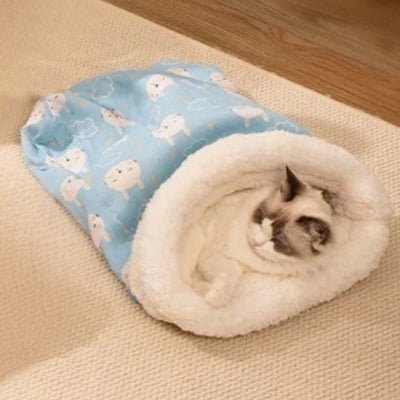 sac de couchage pour chat chadow bleu