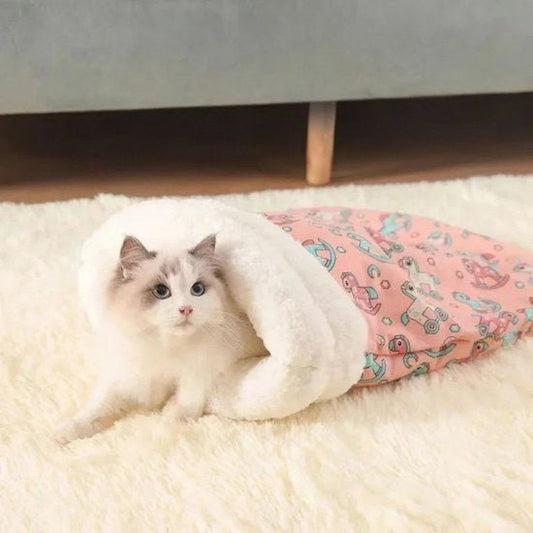 sac-de-couchage-pour-chat-rose