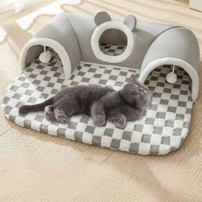 tapis pour chat kwyky gris avec chat
