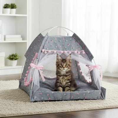 tente pour chaton stelly variante gris