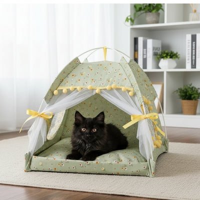 tente pour chaton stelly variante vert jaune