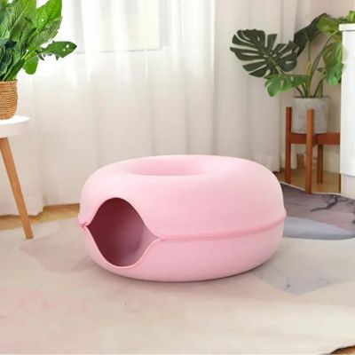 tunnel-pour-chat-donuts-variante-rose-dans-salon