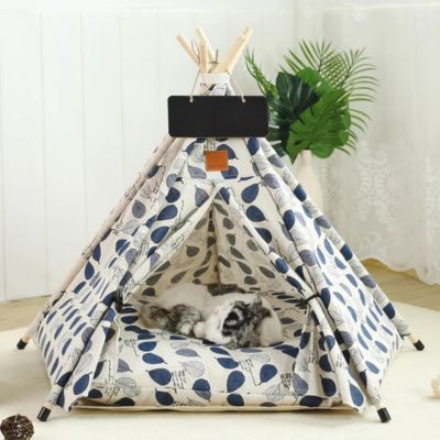 variante du tipi pour chat tichapi feuilles bleu